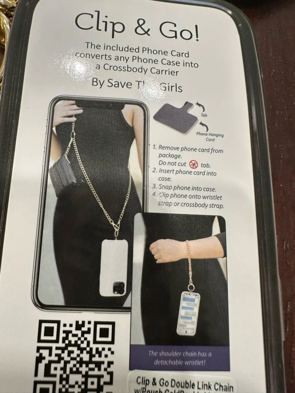 Brand New Clip & Go Chain Purse/Phone Holder BySave the girls clip